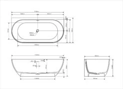 Justina Back-to-Wall Oval Bath 1500/1700mm -HERA BATHWARE justina back to wall oval bath 15001700mmwhite1520mmtoka lite 658474