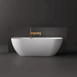Justina Back-to-Wall Oval Bath 1500/1700mm -HERA BATHWARE justina back to wall oval bath 15001700mmwhite1520mmtoka lite 848921