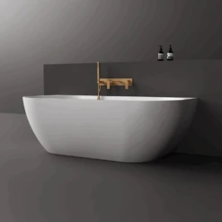 Justina Back-to-Wall Oval Bath 1500/1700mm -HERA BATHWARE justina back to wall oval bath 15001700mmwhite1520mmtoka lite 872249