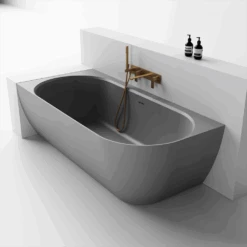 Justina Corner Oval Bath 1520/1750mm | Left/Right Corner | Stonebaths 30 Justina Corner Oval Bath 1520/1750mm | Left/Right Corner | Stonebaths -HERA BATHWARE justina corner oval bath 15201750mm leftright cornerconcrete grey1750mm corner to lefttoka lite 715827