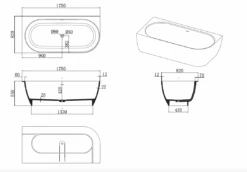 Justina Corner Oval Bath 1520/1750mm | Left/Right Corner | Stonebaths 36 Justina Corner Oval Bath 1520/1750mm | Left/Right Corner | Stonebaths -HERA BATHWARE justina corner oval bath 15201750mm leftright cornerwhite1520mm corner to lefttoka lite 714040