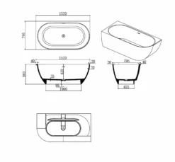 Justina Corner Oval Bath 1520/1750mm | Left/Right Corner | Stonebaths 39 Justina Corner Oval Bath 1520/1750mm | Left/Right Corner | Stonebaths -HERA BATHWARE justina corner oval bath 15201750mm leftright cornerwhite1520mm corner to lefttoka lite 749541