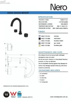 KARA Basin Set -HERA BATHWARE kara basin setgun metalbasin mixernero tapware 995309