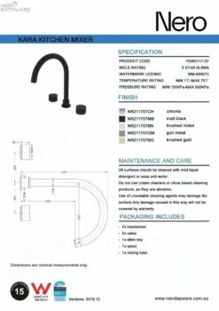 KARA Kitchen Set -HERA BATHWARE kara kitchen setgun metalkitchen mixernero tapware 920648