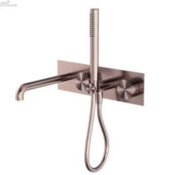 KARA Progressive Shower System With Spout 230/250mm -HERA BATHWARE kara progressive shower system with spout 230250mm230mmbrushed bronzeshower railsnero tapware 753531