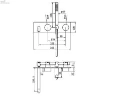 KARA Progressive Shower System With Spout 230/250mm -HERA BATHWARE kara progressive shower system with spout 230250mm230mmmatte blackshower railsnero tapware 168941