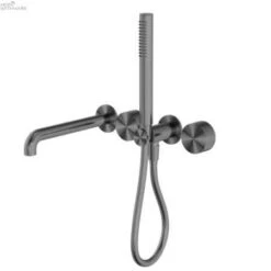 KARA Progressive Shower System With Spout With Seperate Plate230/250mm -HERA BATHWARE kara progressive shower system with spout with seperate plate230250mm230mmgun metalshower railsnero tapware 275325