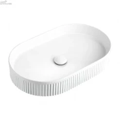 Kensington Oval Fluted Above Counter Basin 560 X 350 X 120mm