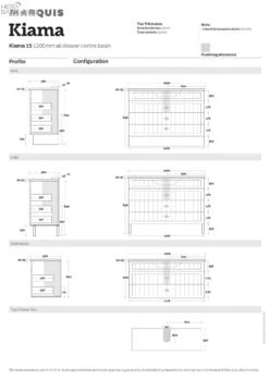 Kiama 1200mm Bathroom Vanity | Drawer Version -HERA BATHWARE kiama 1200mm bathroom vanity drawer versioncenter bowlnova acrylic top no tap holevanitiesmarquis 795759