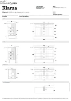 Kiama 1200mm Bathroom Wall Hung Vanity | Drawer Version -HERA BATHWARE kiama 1200mm bathroom wall hung vanity drawer versioncenter bowlnova acrylic top no tap holevanitiesmarquis 310576