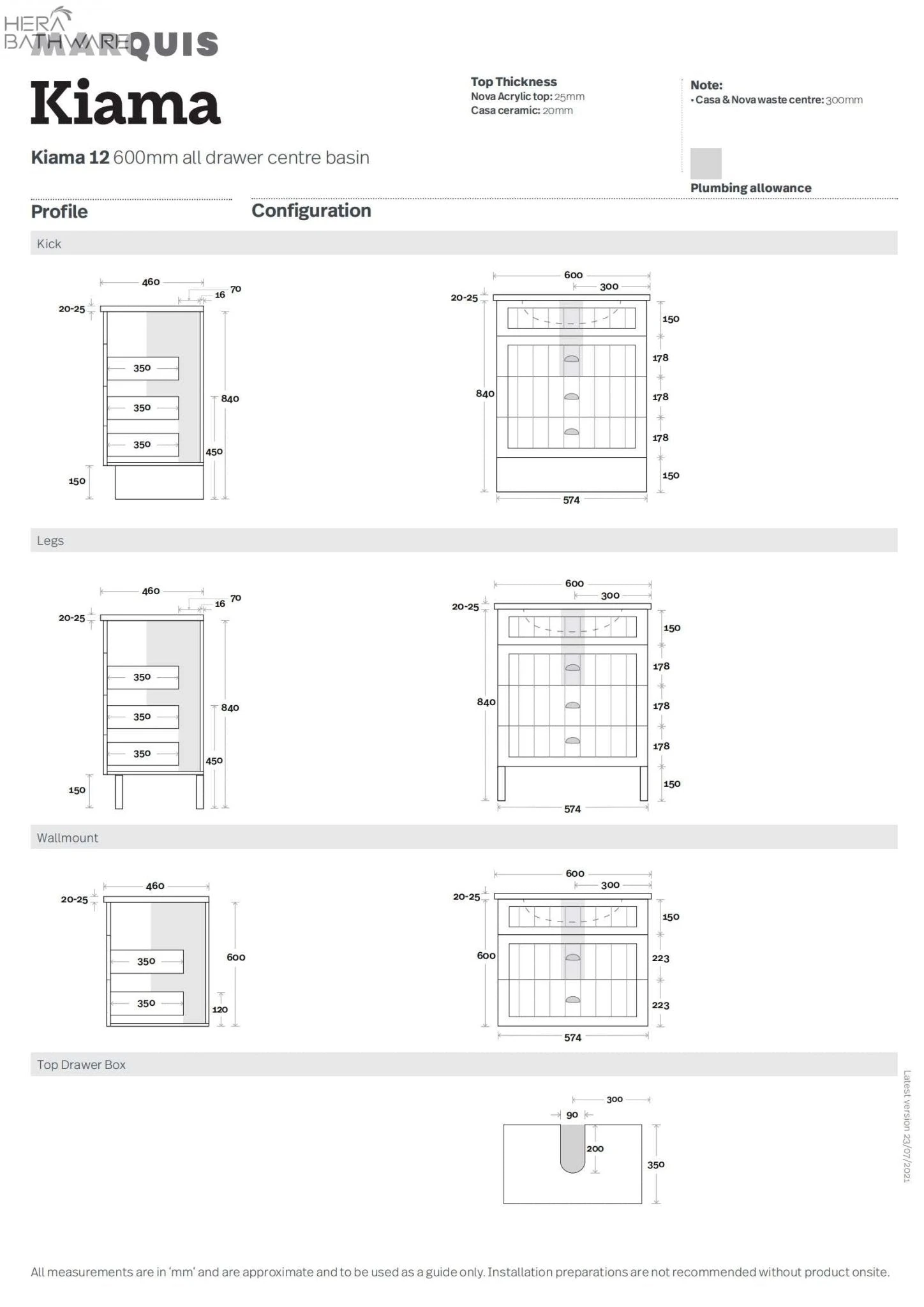 Kiama 600mm Bathroom Vanity | Drawer Version 3 Kiama 600mm Bathroom Vanity | Drawer Version - Image 3