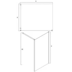 Kubix Shower Walk-in Panel | Oceano -HERA BATHWARE kubix shower walk in panel oceanochrome900mm 823 843shower screenoceano 714969
