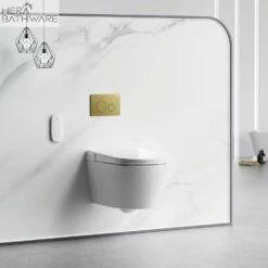 Lafeme SESTO Smart Toilet Wall Hung ST22 -HERA BATHWARE lafeme sesto smart toilet wall hung st22brushed goldtoiletlafeme 601173
