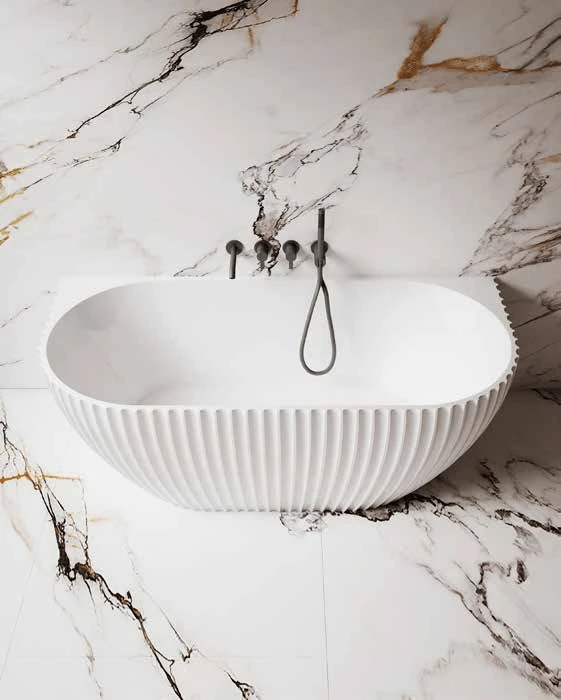 Lamont Back To Wall Fluted Bathtub 1500/1700mm 2 Lamont Back To Wall Fluted Bathtub 1500/1700mm - Image 2