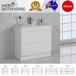 Leona Gloss White Free Standing Vanity - 750mm