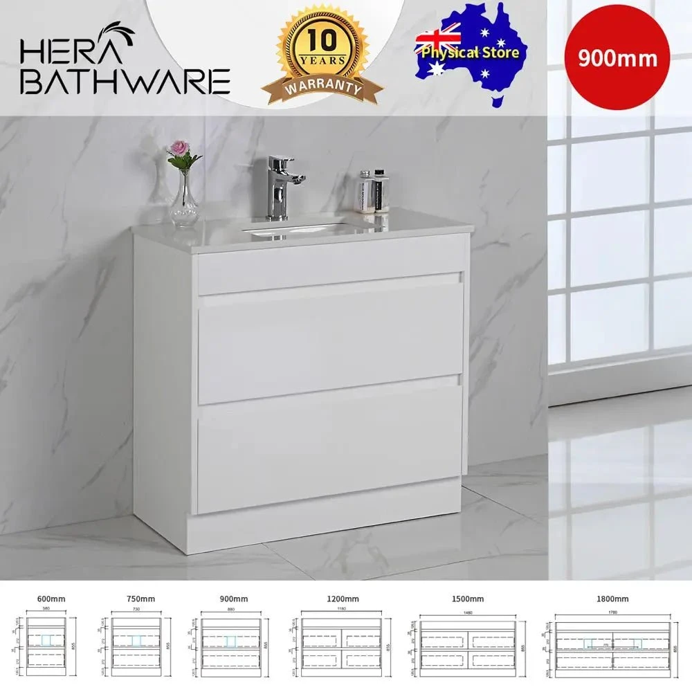 Leona Gloss White Free Standing Vanity - 750mm 1 Leona Gloss White Free Standing Vanity - 750mm