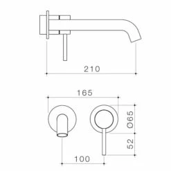 LIANO II 210mm Wall Basin Mixer Trim Kit Only | Caroma 11 LIANO II 210mm Wall Basin Mixer Trim Kit Only | Caroma -HERA BATHWARE liano ii 210mm wall basin mixer trim kit only caromabrushed nickelwall basin mixercaroma 626372