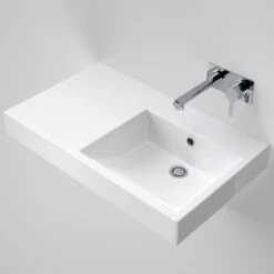 LIANO NEXUS Wall Basin 750mm Left Hand Shelf | CAROMA -HERA BATHWARE liano nexus wall basin 750mm left hand shelf caromaliano nexus 750 wall basin rhs no tap holebasincaroma 971547