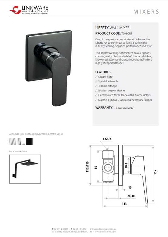 Liberty Shower Mixer - Chrome & White 2 Liberty Shower Mixer - Chrome & White - Image 2