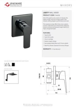 Liberty Shower Mixer - Chrome -HERA BATHWARE liberty shower mixer chromechromeshower mixerlinkware 243020