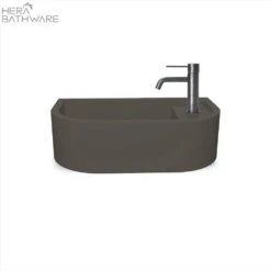 Loop 01 Basin - Overflow - Wall Hung Mid Tone Grey