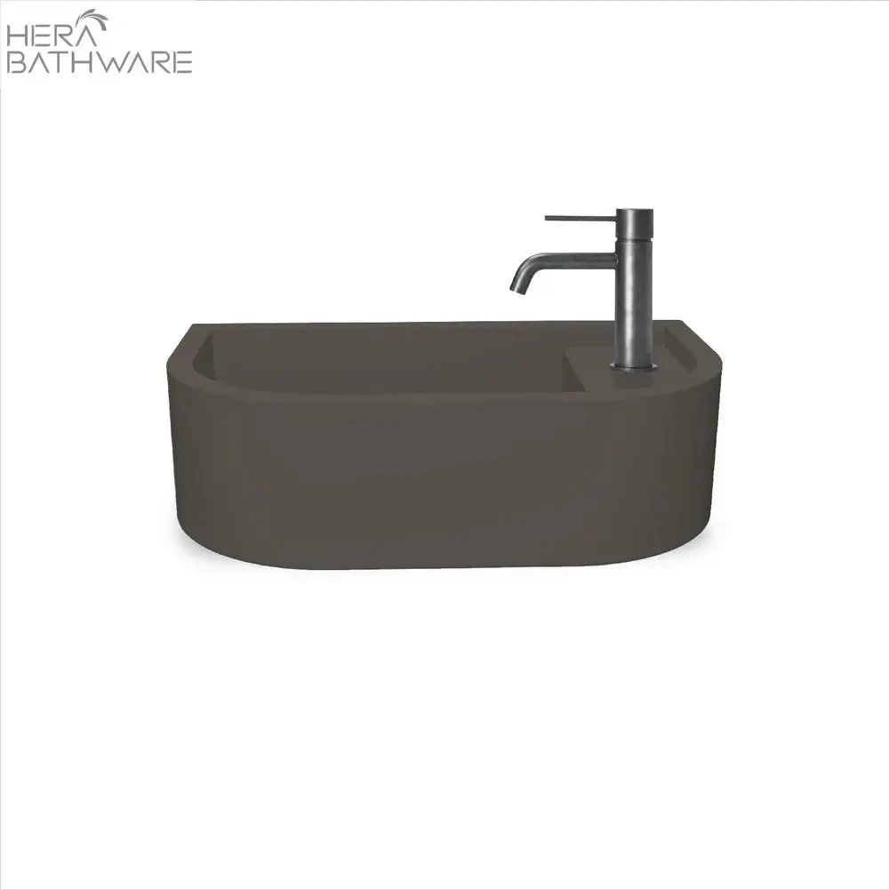 Loop 01 Basin - Overflow - Wall Hung Mid Tone Grey 1 Loop 01 Basin - Overflow - Wall Hung Mid Tone Grey