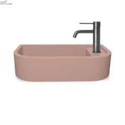 Loop 02 Basin - Overflow - Wall Hung Blush Pink