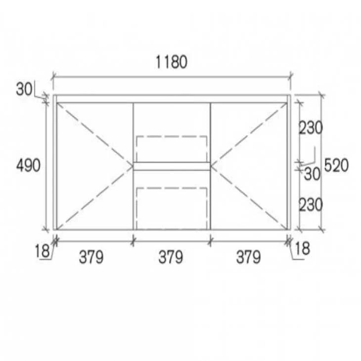 Lori Wall Hung Vanity Double Bowls - 1200mm 3 Lori Wall Hung Vanity Double Bowls - 1200mm - Image 3