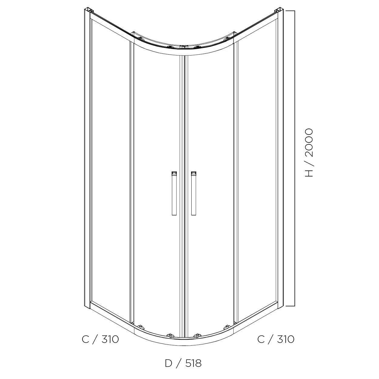 Louve Curved Slider Shower Screen | Oceano 7 Louve Curved Slider Shower Screen | Oceano - Image 7