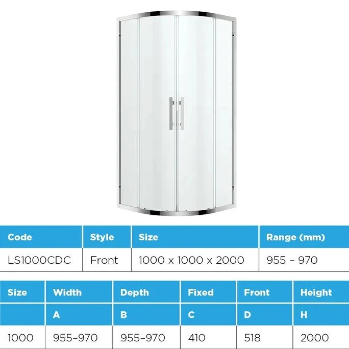 Louve Curved Slider Shower Screen | Oceano 3 Louve Curved Slider Shower Screen | Oceano - Image 3