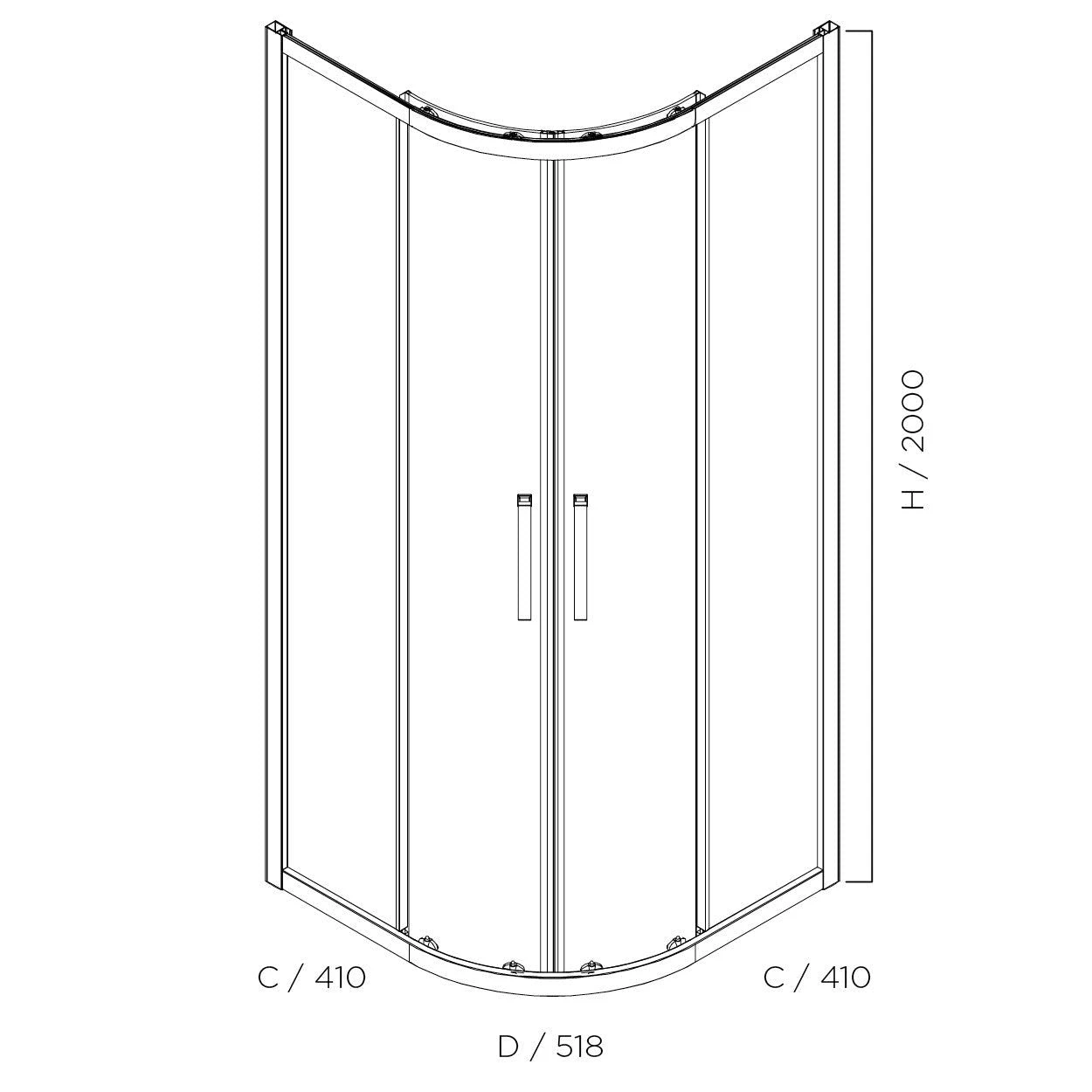Louve Curved Slider Shower Screen | Oceano 4 Louve Curved Slider Shower Screen | Oceano - Image 4