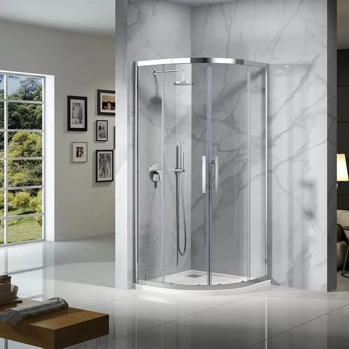 Louve Curved Slider Shower Screen | Oceano 2 Louve Curved Slider Shower Screen | Oceano - Image 2