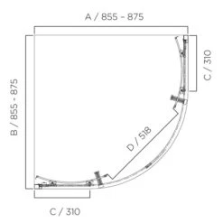 Louve Curved Slider Shower Screen | Oceano 15 Louve Curved Slider Shower Screen | Oceano -HERA BATHWARE louve curved slider shower screen oceano900x900mmchromeshower screenoceano 726634