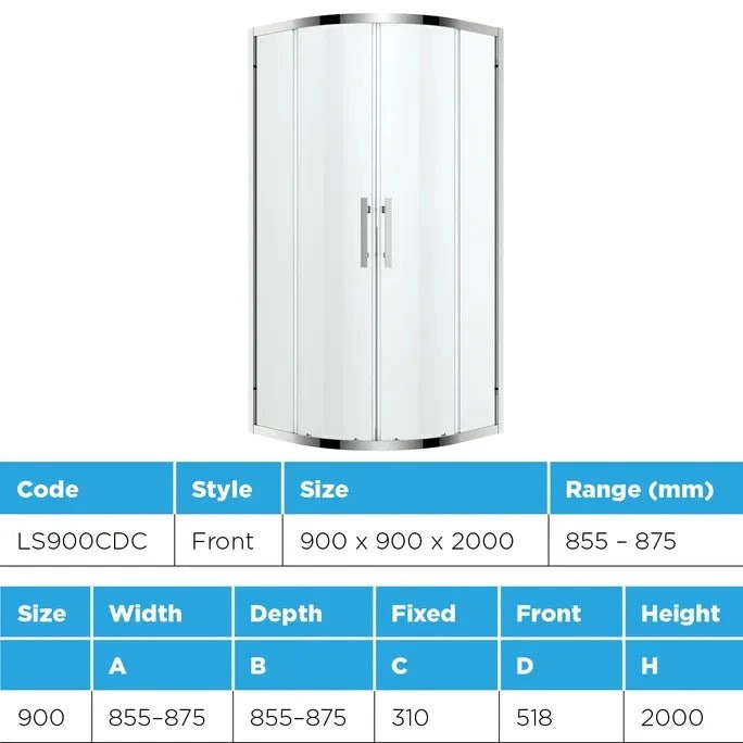 Louve Curved Slider Shower Screen | Oceano 6 Louve Curved Slider Shower Screen | Oceano - Image 6