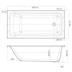 Louve Drop-in Bath | Oceano 9 Louve Drop-in Bath | Oceano -HERA BATHWARE louve drop in bath oceano1500mmbathtuboceano 409069