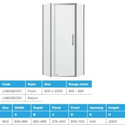 Louve Neo Angle Diamond Pivot Shower Screen | Oceano 11 Louve Neo Angle Diamond Pivot Shower Screen | Oceano -HERA BATHWARE louve neo angle diamond pivot shower screen oceano900x900mmchromeshower screenoceano 163838