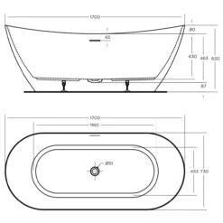 Luka Bath Tub Freestanding 1700mm | Oceano 15 Luka Bath Tub Freestanding 1700mm | Oceano -HERA BATHWARE luka bath tub freestanding 1700mm oceanofreestanding1700mmbathtuboceano 988574