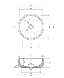 Luna Circle - 415mm -HERA BATHWARE luna circle 415mmmatte whiteeight quarter 825166