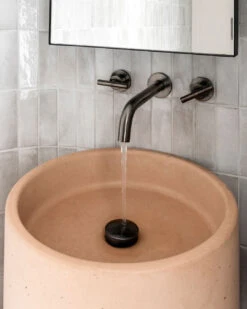 Luna Freestanding Basin (formerly Como) (Pastel Peach) -HERA BATHWARE luna freestanding basin formerly como pastel peachnood co 226052