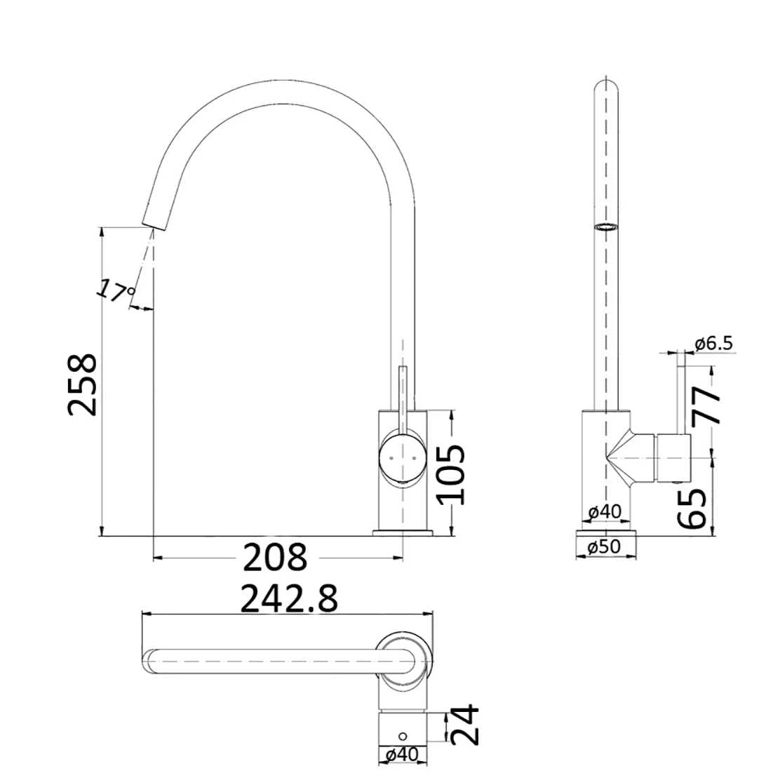 LUNA Kitchen Mixer - Brushed Gold 2 LUNA Kitchen Mixer - Brushed Gold - Image 2