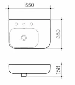 LUNA Shelf Wall Basin | CAROMA -HERA BATHWARE luna shelf wall basin caroma3 holesbasincaroma 110653