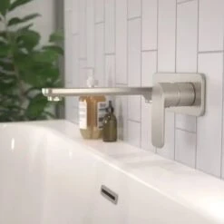 LUNA WALL BASIN/BATH MIXER 6 STAR 8 LUNA WALL BASIN/BATH MIXER 6 STAR -HERA BATHWARE luna wall basinbath mixer 6 starmatte blackwall basinmixercaroma 666551