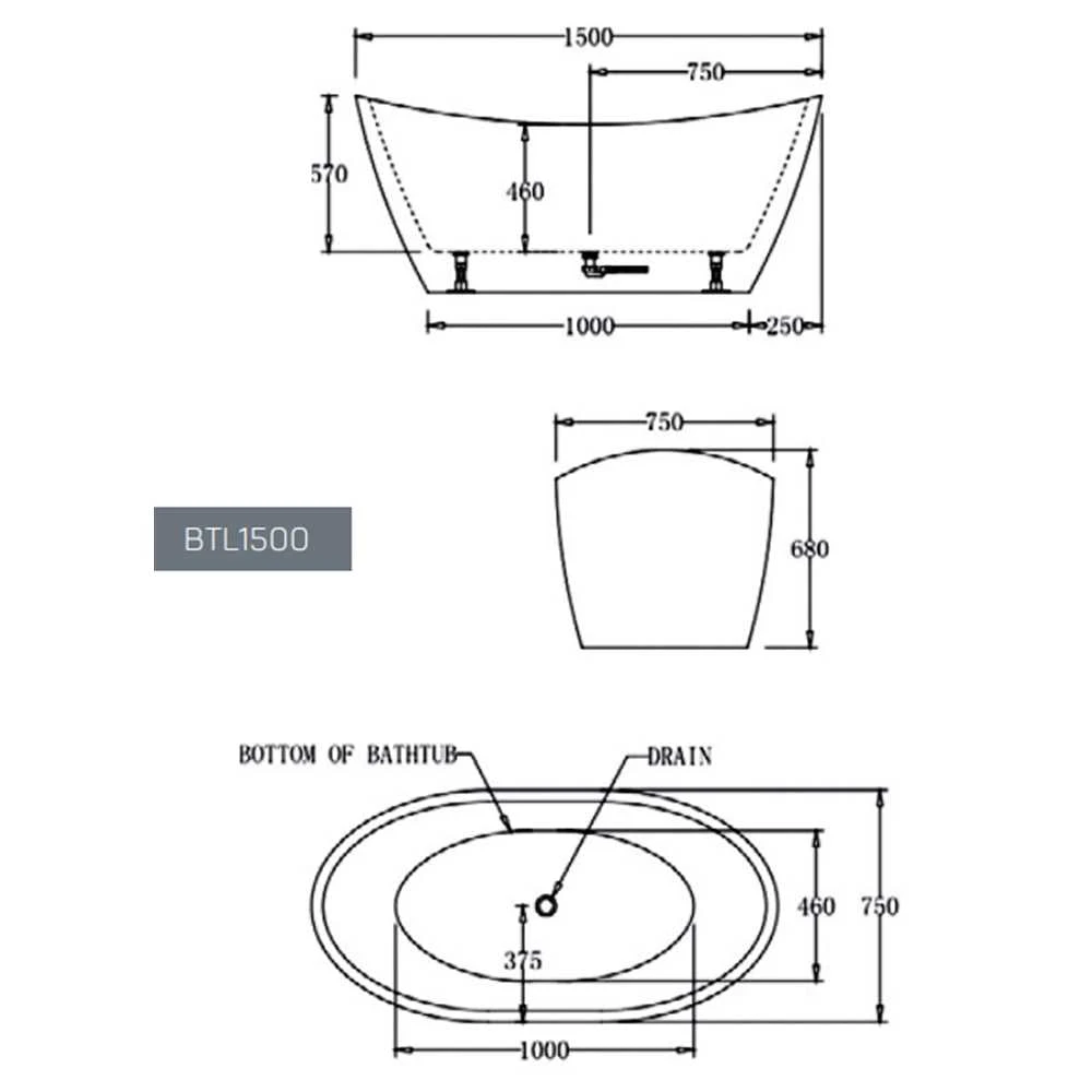 Lyon Free Standing Bathtub 2 Lyon Free Standing Bathtub - Image 2