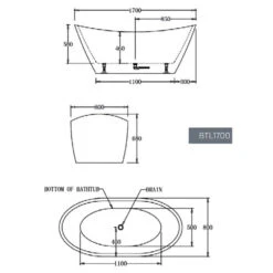 Lyon Free Standing Bathtub 5 Lyon Free Standing Bathtub -HERA BATHWARE lyon free standing bathtubgloss white1700mmbathtubbest bm 260682
