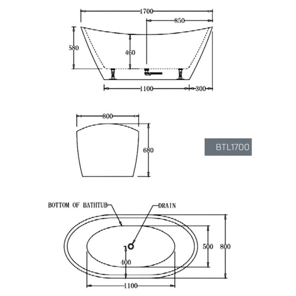 Lyon Free Standing Bathtub 3 Lyon Free Standing Bathtub - Image 3