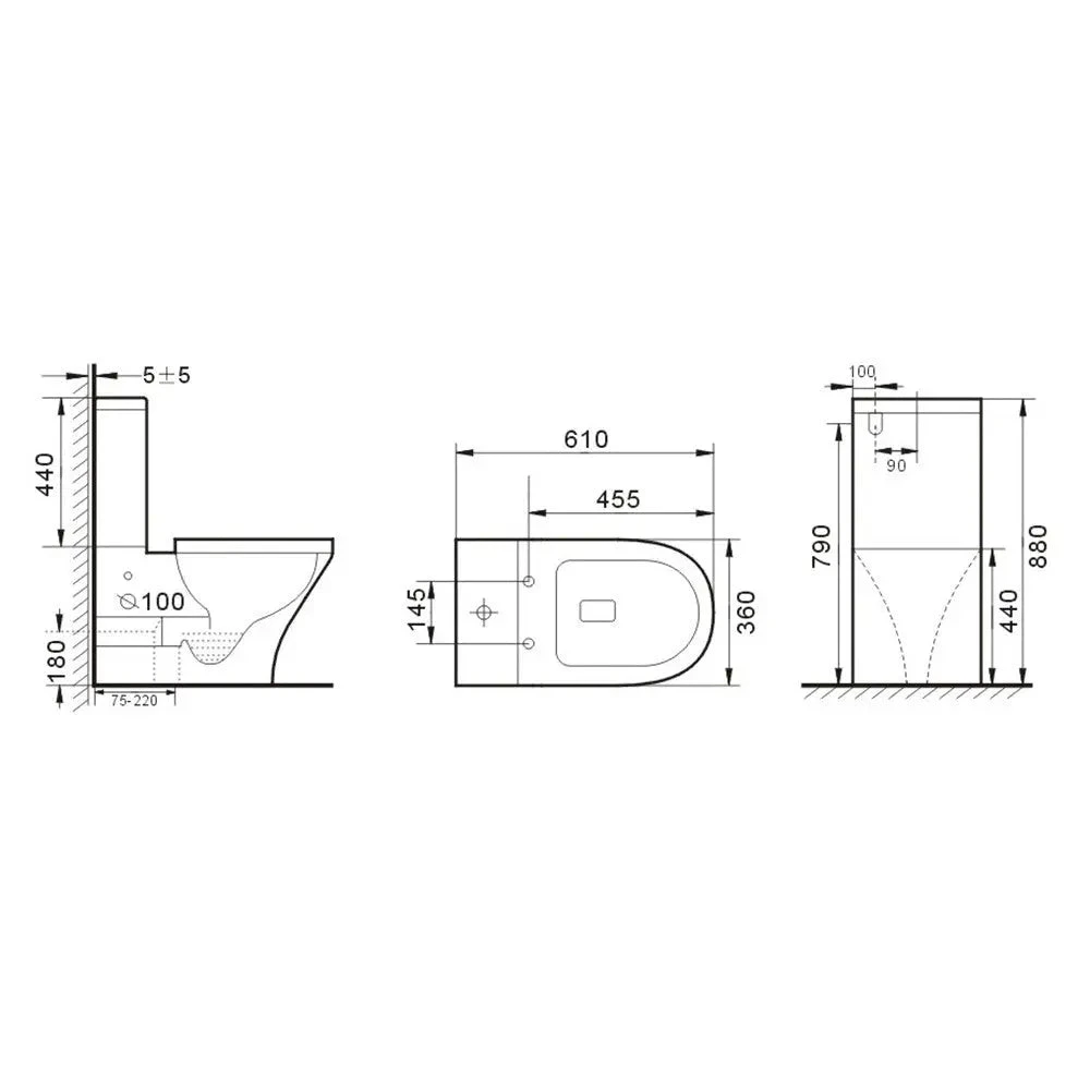 LYON Tornado Rimless Back To Wall Toilet Suite 2 LYON Tornado Rimless Back To Wall Toilet Suite - Image 2