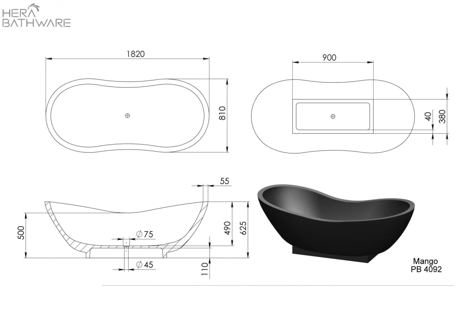 Mango Freestanding Bath 4 Mango Freestanding Bath - Image 4