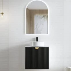 Marlo 600-1500mm Satin Black Wall Hung Vanity -HERA BATHWARE marlo 600 1500mm satin black wall hung vanitycloudy carrara flat stone top600mmvanitiesotti 480060