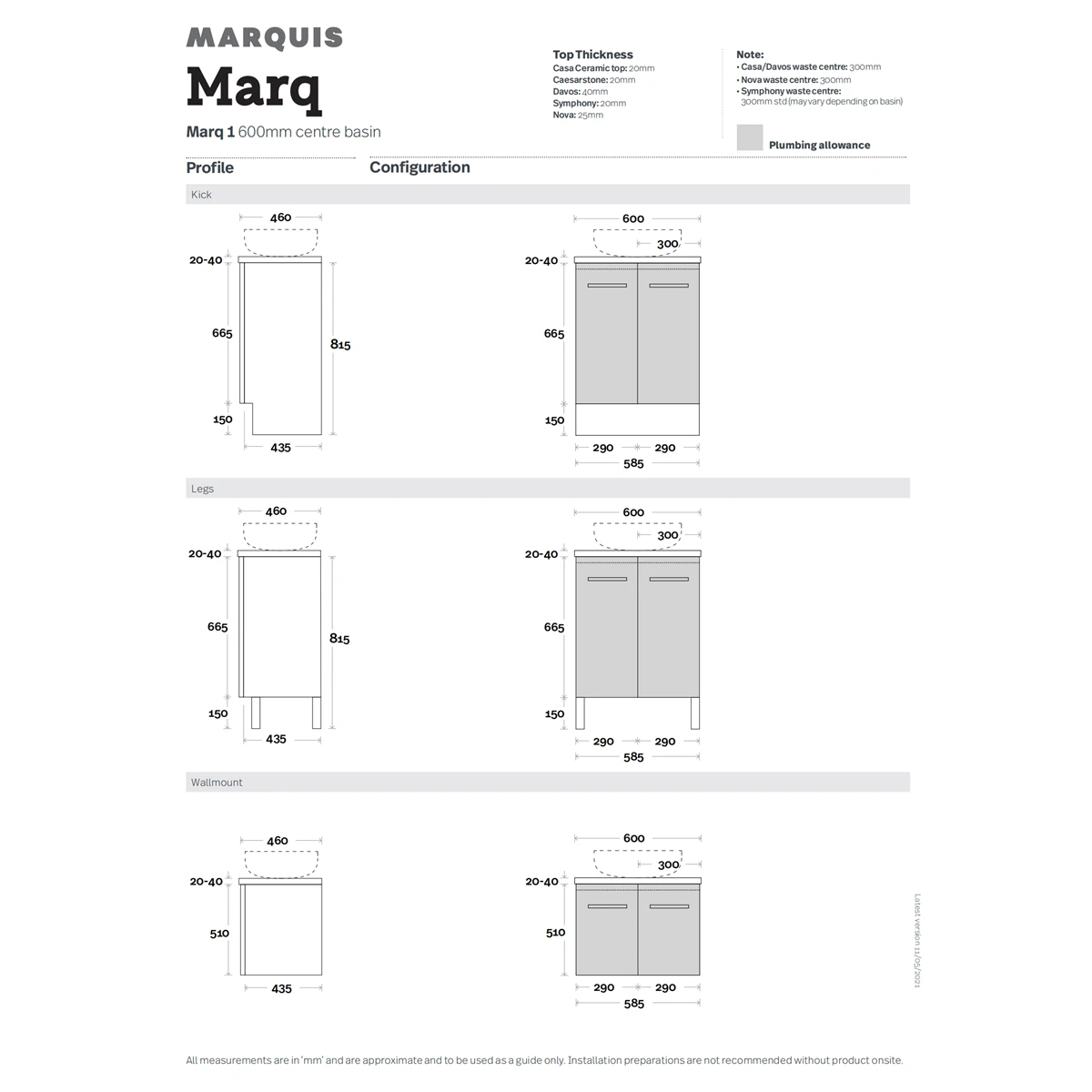 Marq Freestanding Vanity 600mm 2 Marq Freestanding Vanity 600mm - Image 2