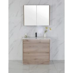 Max Timber Look Free Standing Vanity 600mm -HERA BATHWARE max timber look free standing vanity 600mmvanitiesaulic 508381
